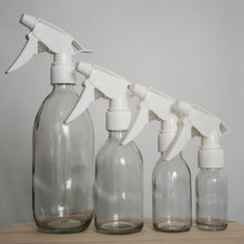 Load image into Gallery viewer, Clear Glass Bottle with White Trigger Sprayer