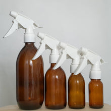 Load image into Gallery viewer, Amber Glass Bottle with White Trigger Sprayer