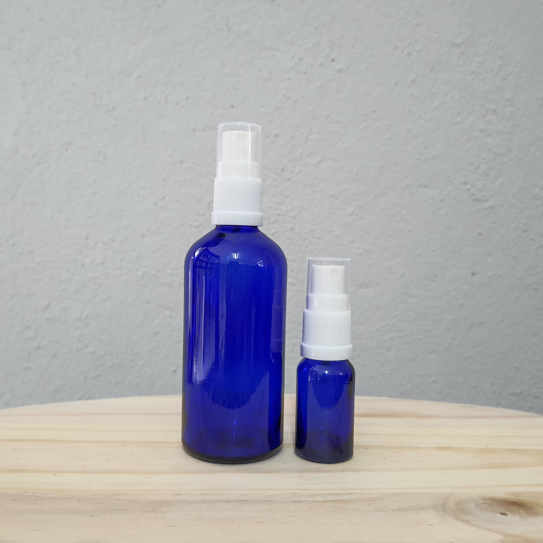 Blue Glass Bottles with Mist Spray