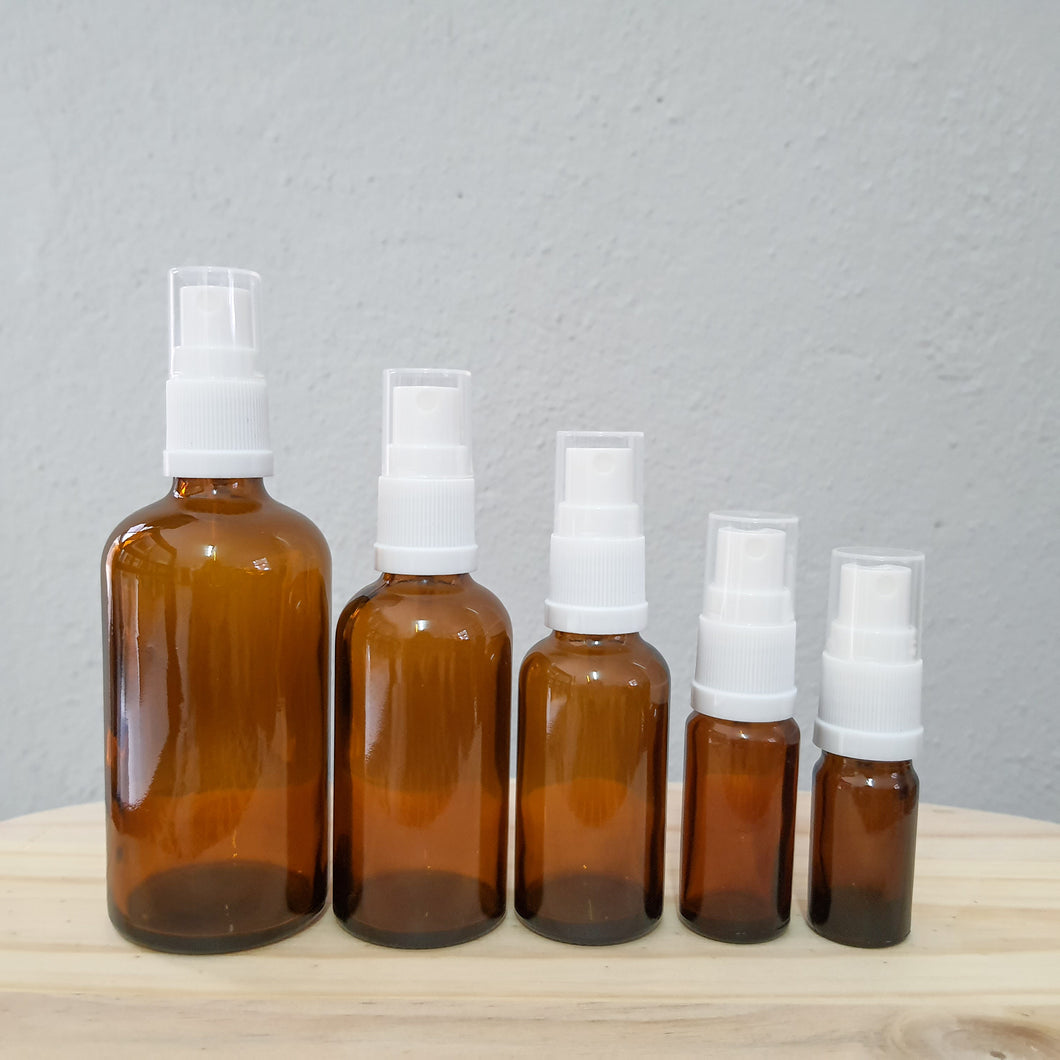 Amber Glass Bottles with Mist Spray